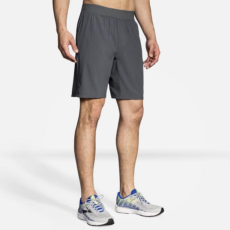 Brooks Men's EQUIP 9 Running Shorts - Grey - Canada (MXULO-2549)